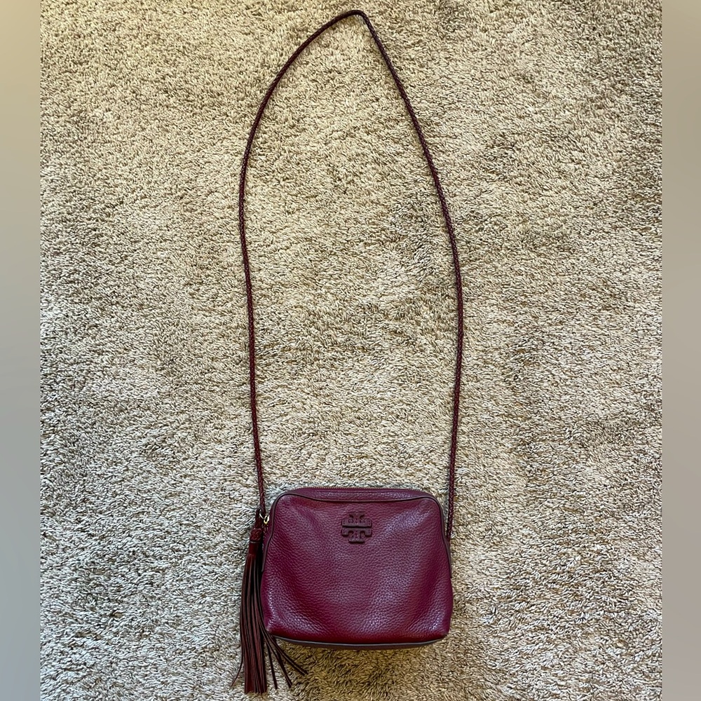 Burgundy Tory Burch Cross Body Purse